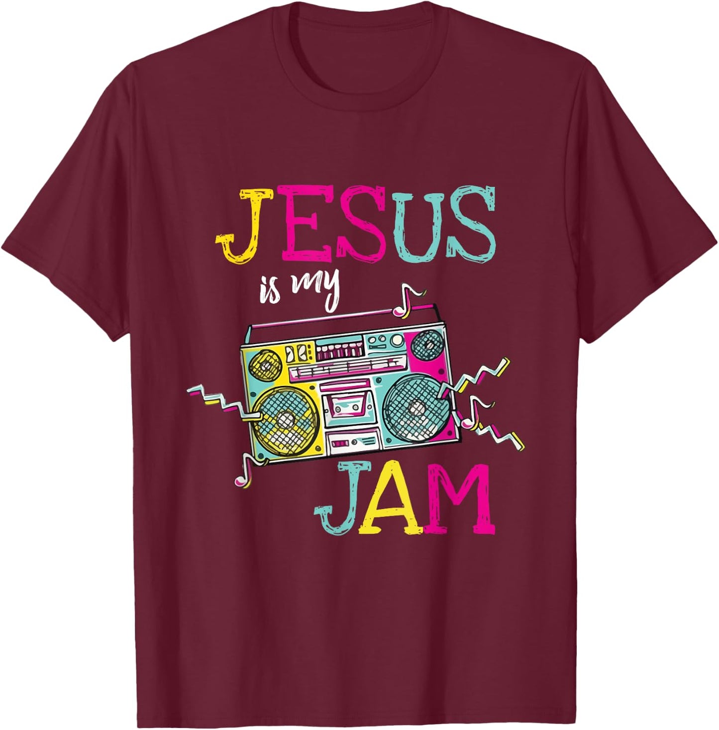 Jesus Is My Jam - Christian Faith Religion Music Lover T-Shirt - T-Shirt | Maroon