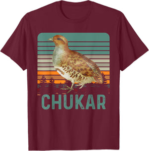 Funny Chukar Retro Vintage Funny Hunting T-Shirt - T-Shirt | Maroon