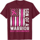 Son of a Warrior Cancer USA American Flag Breast Cancer Kids Men T-Shirt - T-Shirt | Maroon
