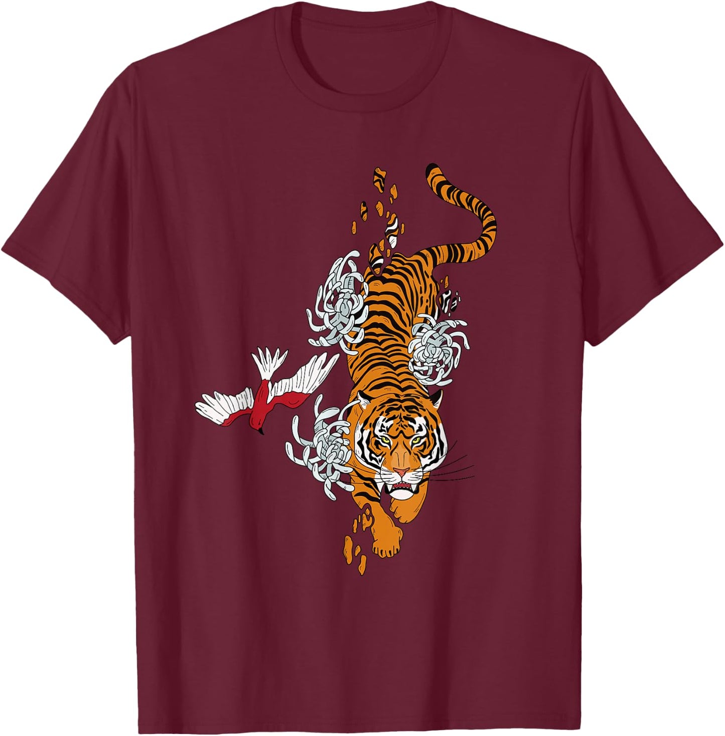 Unique Japanese wild spirit Tiger | My spirit Animal T-Shirt - T-Shirt | Maroon