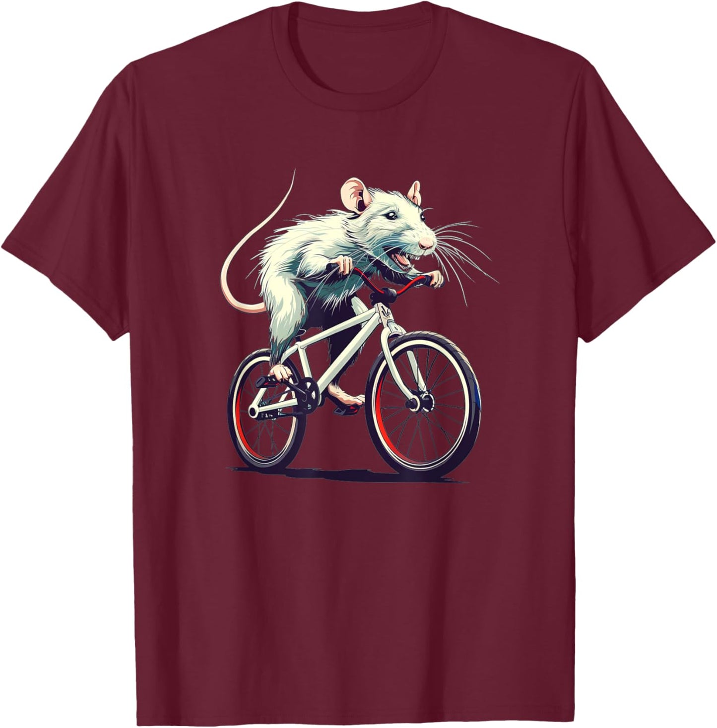 Riding white Rat Costume for Adults and Kids T-Shirt - T-Shirt | Maroon