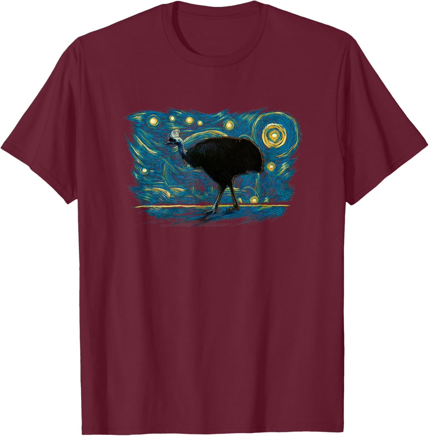 Retro Vintage Style Cassowary T-Shirt - T-Shirt | Maroon
