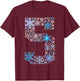 Fun 5th Birthday Christmas Snow Themed 5 Year Old Kids Girls T-Shirt - T-Shirt | Maroon