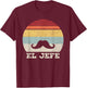 Retro El Jefe Shirt Funny Mexican Boss Funny Cinco De Mayo T-Shirt - T-Shirt | Maroon