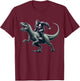 Bigfoot Riding Dinosaur T Rex Funny Gift Women Boys T-Shirt - T-Shirt | Maroon