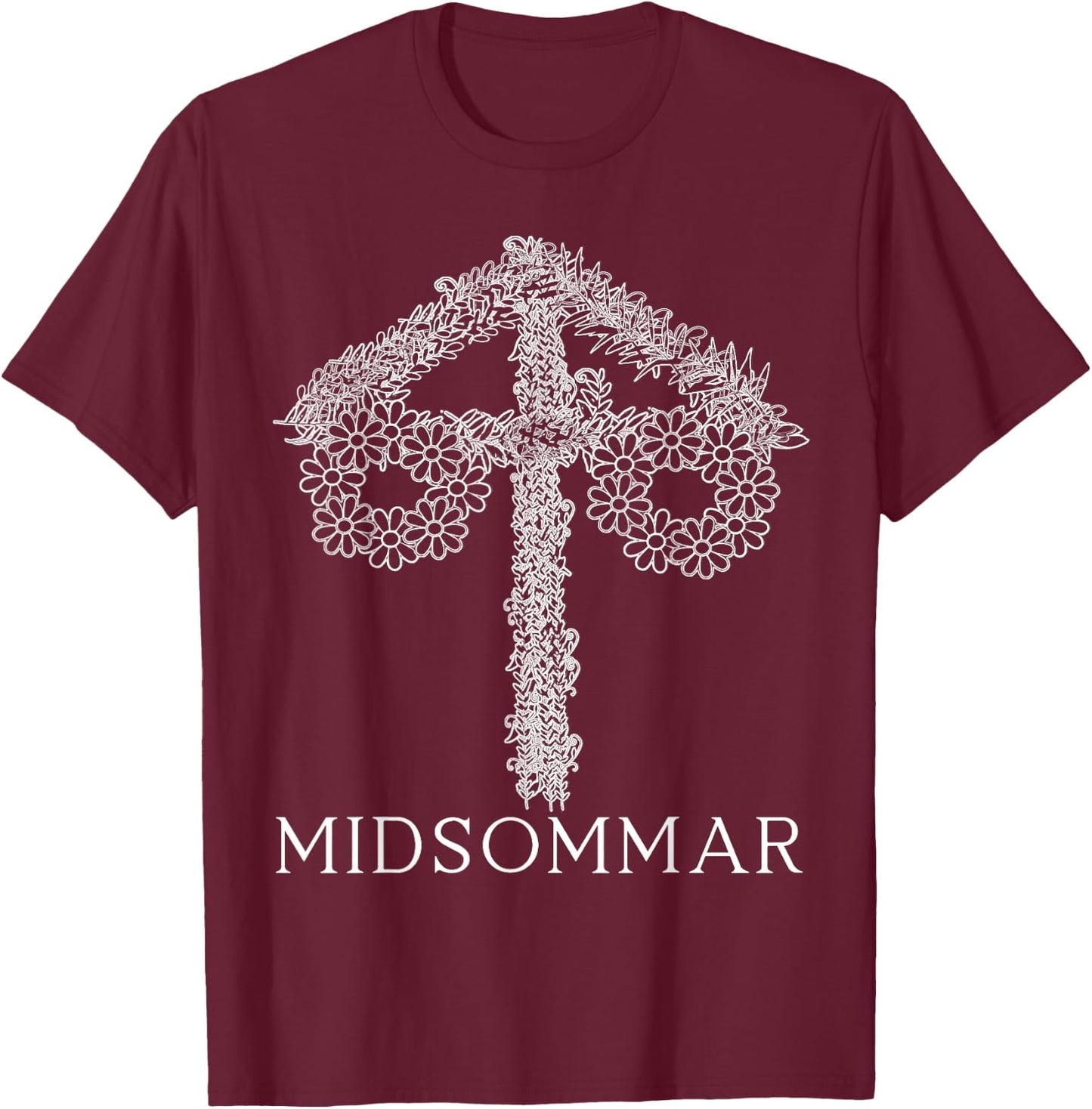 Midsummer Maypole Midsommar Festival Summer Solstice T-Shirt - T-Shirt | Maroon