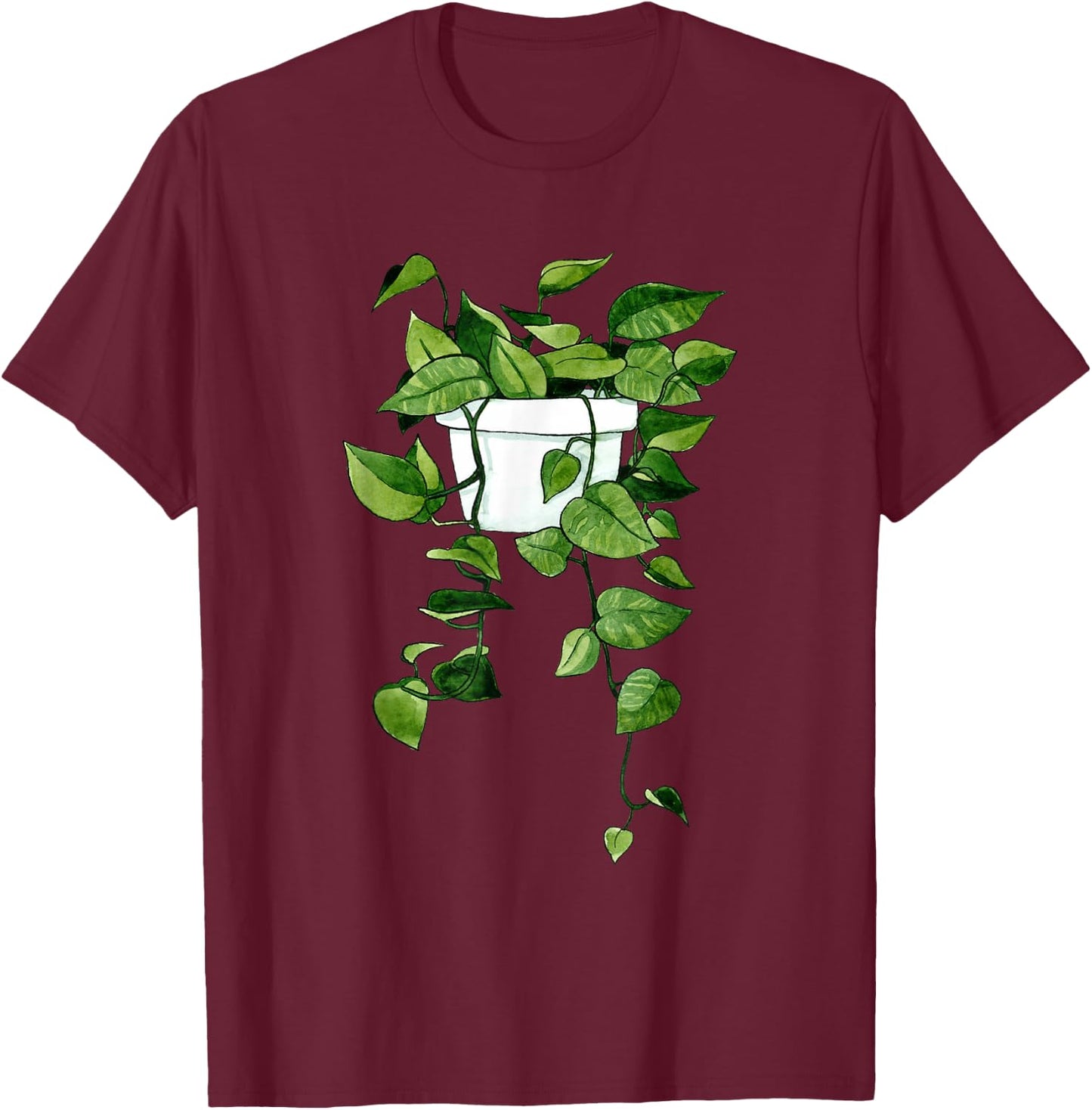 Golden Pothos House Plant Garden Ceylon Creeper Ivy Arum T-Shirt - T-Shirt | Maroon