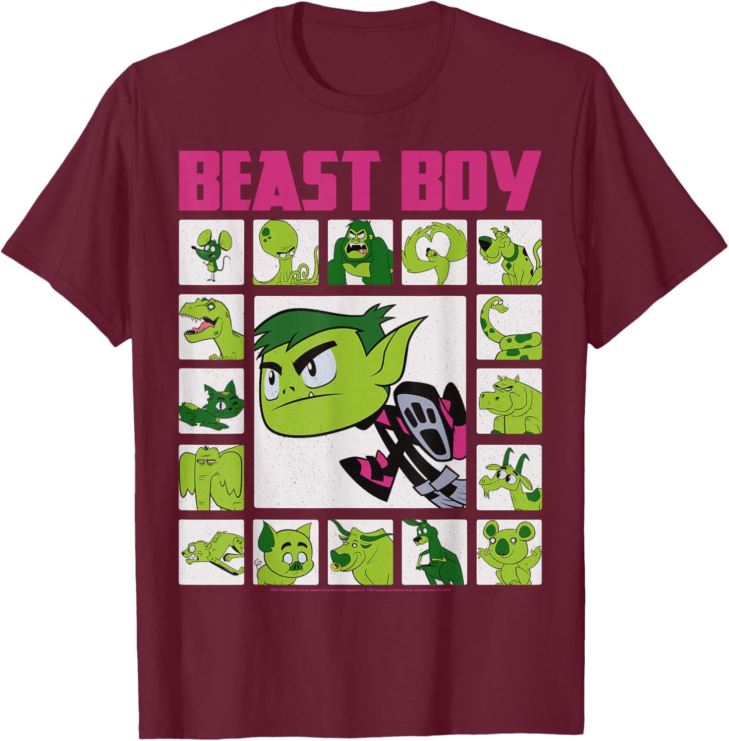 DC Comics Teen Titans Go! Beast Boy Box Up T-Shirt - T-Shirt | Maroon