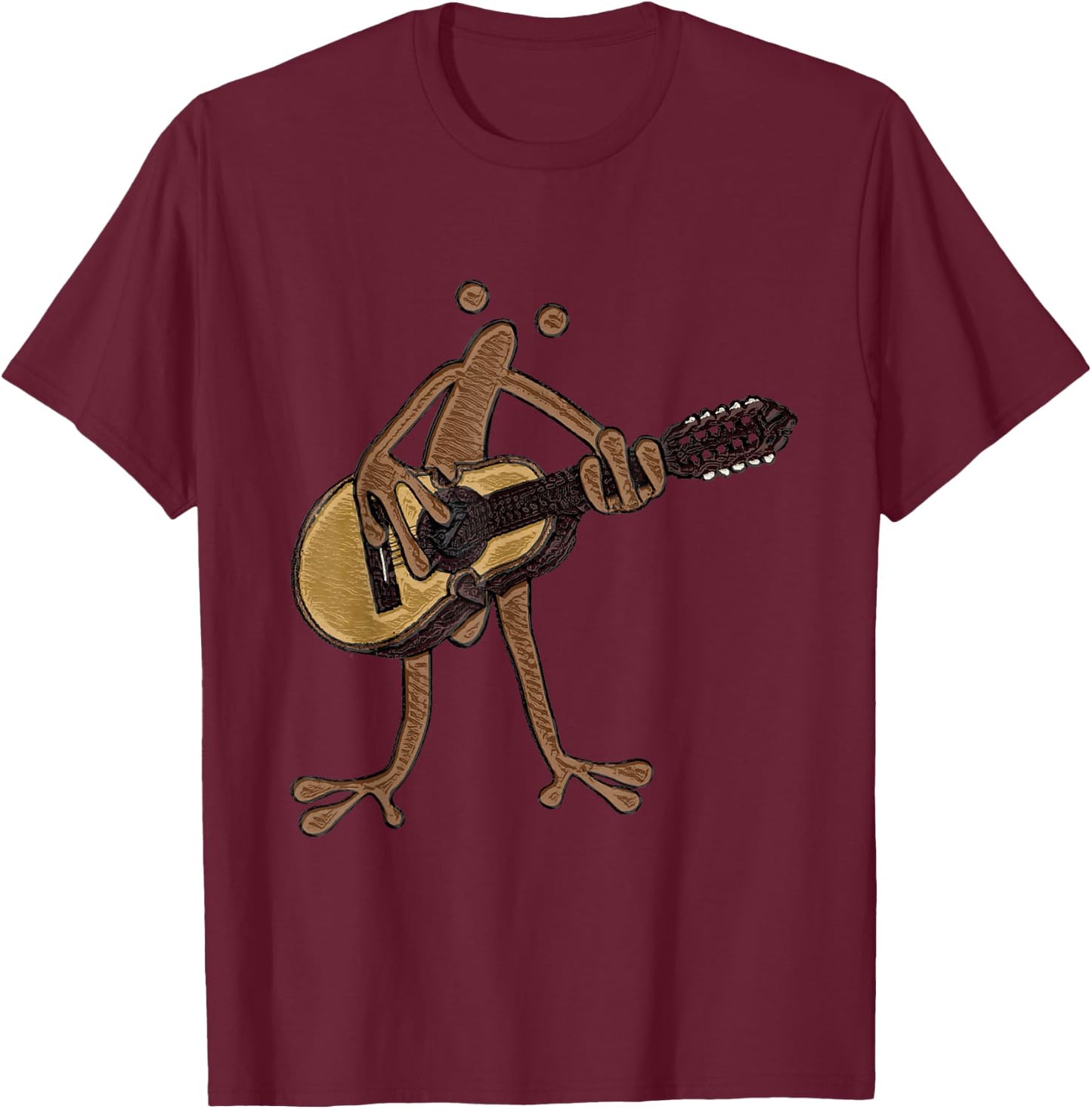 Coqui Taino Playing the Puerto Rican Boricua Cuatro T-Shirt - T-Shirt | Maroon