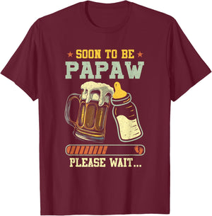 Soon To Be Papaw Est 2026 Pregnancy Announcement Loading T-Shirt - T-Shirt | Maroon