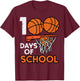 100 Days School Basketball 100th Day Teacher Men Boys Kids T-Shirt - T-Shirt | Maroon