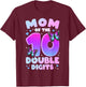 Mom of The Double Digits 10th Birthday Girl Butterfly T-Shirt - T-Shirt | Maroon
