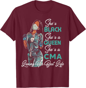 She's Black She's a Queen She's CMA T-Shirt - T-Shirt | Maroon