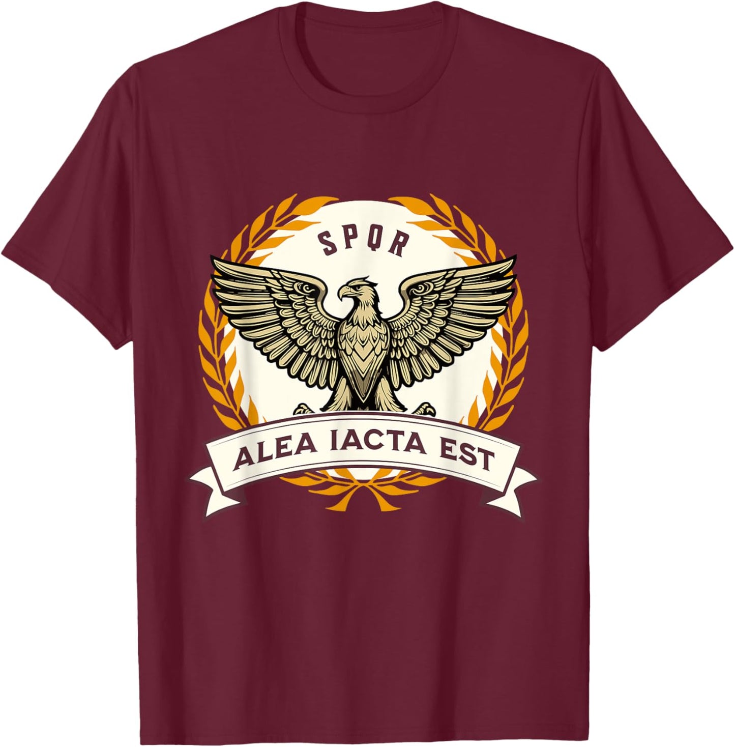 Alea Iacta Est Julius Caesar Quote the Die is Cast T-Shirt - T-Shirt | Maroon