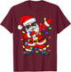 Dabbing Santa Claus Christmas Tree Lights Boys Kids Dab Xmas T-Shirt - T-Shirt | Maroon