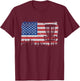 US American Flag Disc Golf Basket Frisbee Vintage Disc Golf T-Shirt - T-Shirt | Maroon