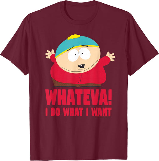South Park Cartman Classic Fit - Black , Short Sleeve, Casual T-Shirt - T-Shirt | Maroon