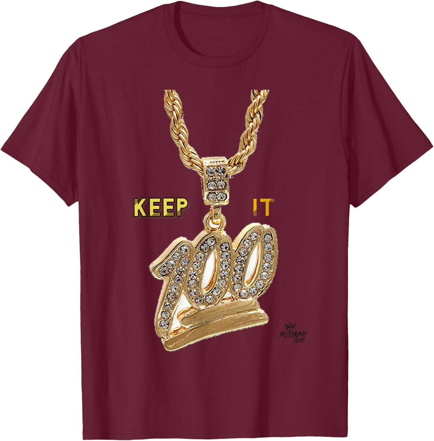 Keep it 100 Keep It Real Hip Hop Rap Music Design T-Shirt - T-Shirt | Maroon