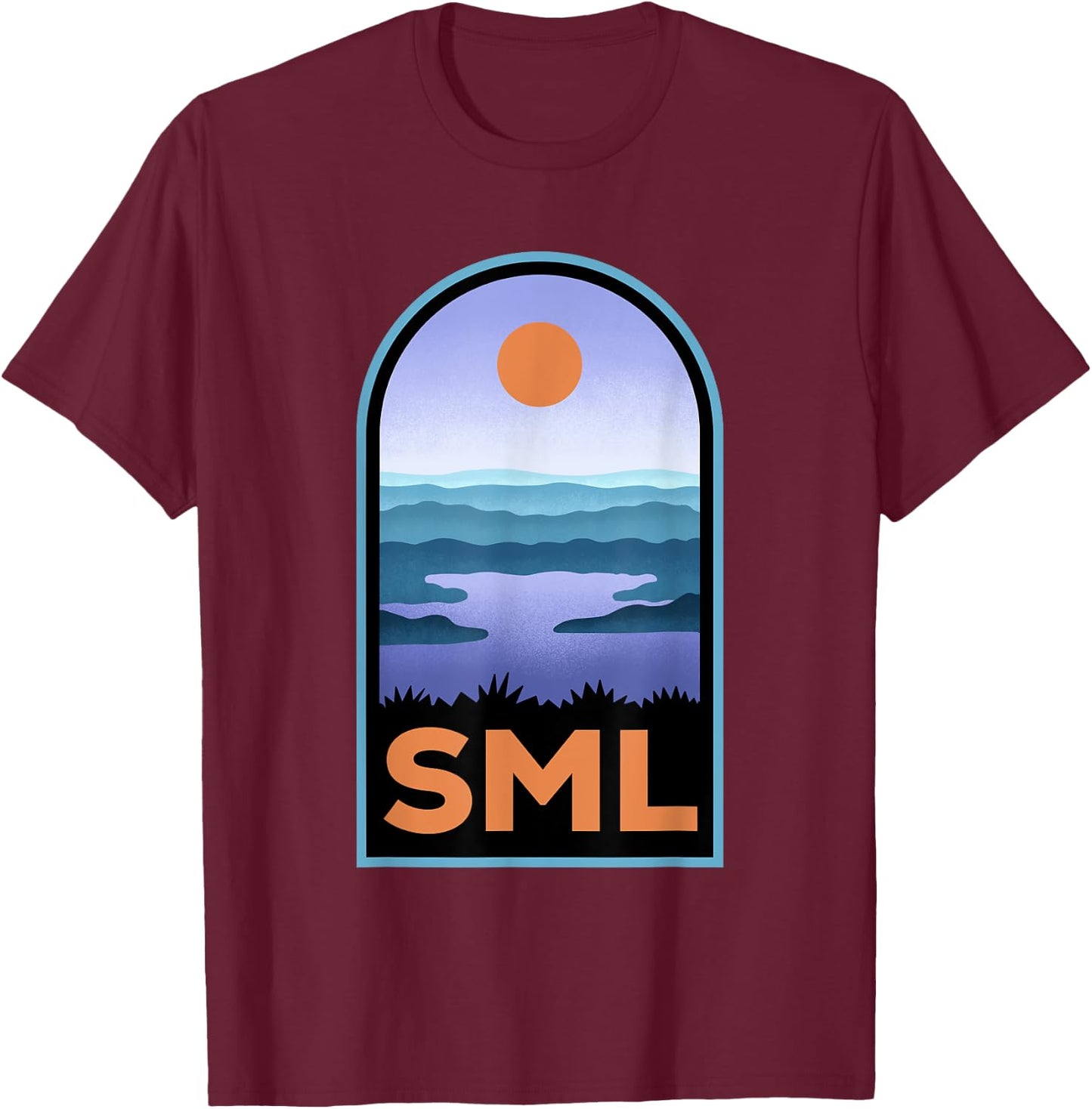 Smith Mountain Lake Retro Landscape T-Shirt - T-Shirt | Maroon