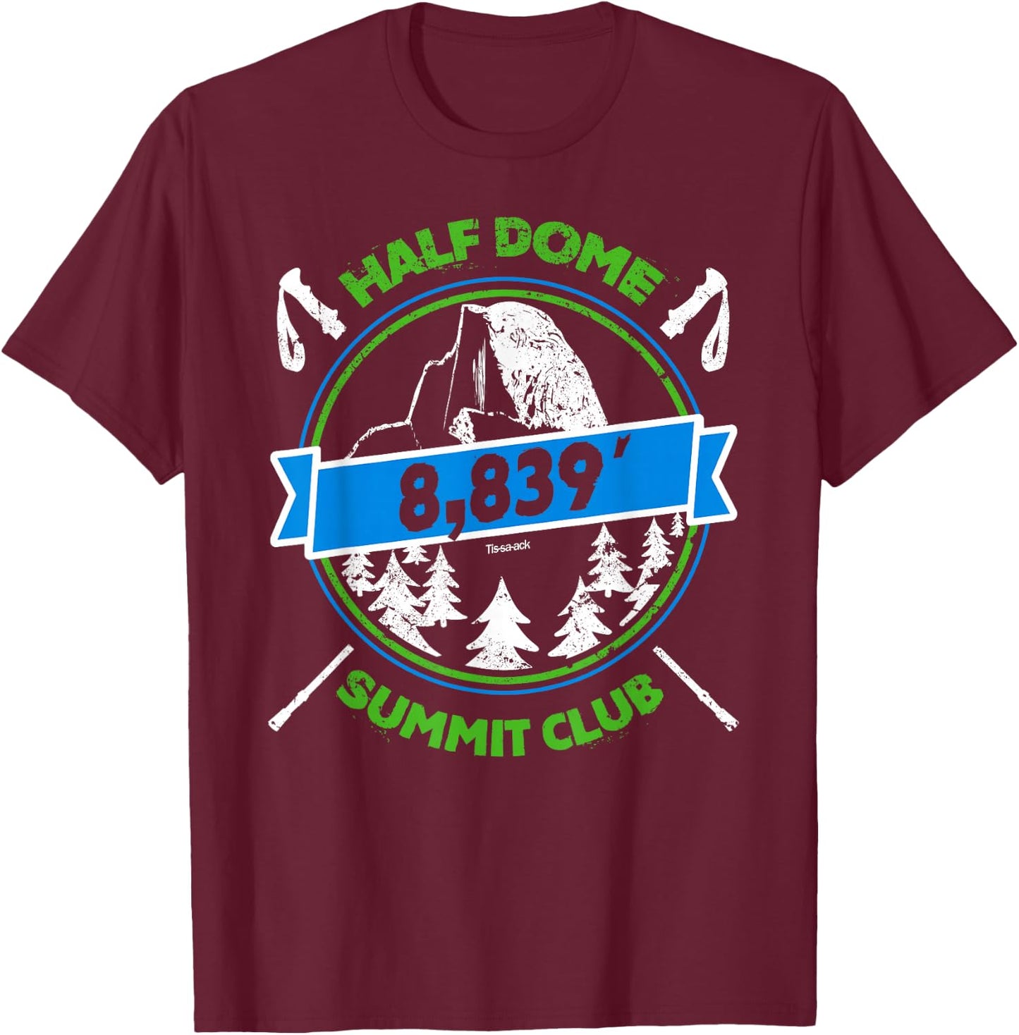 Half Dome Summit Club T-Shirt - T-Shirt | Maroon