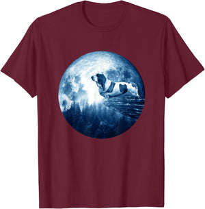 Basset Hound Dog Moon Dog Mom Dad Women Men Dog Lovers T-Shirt - T-Shirt | Maroon