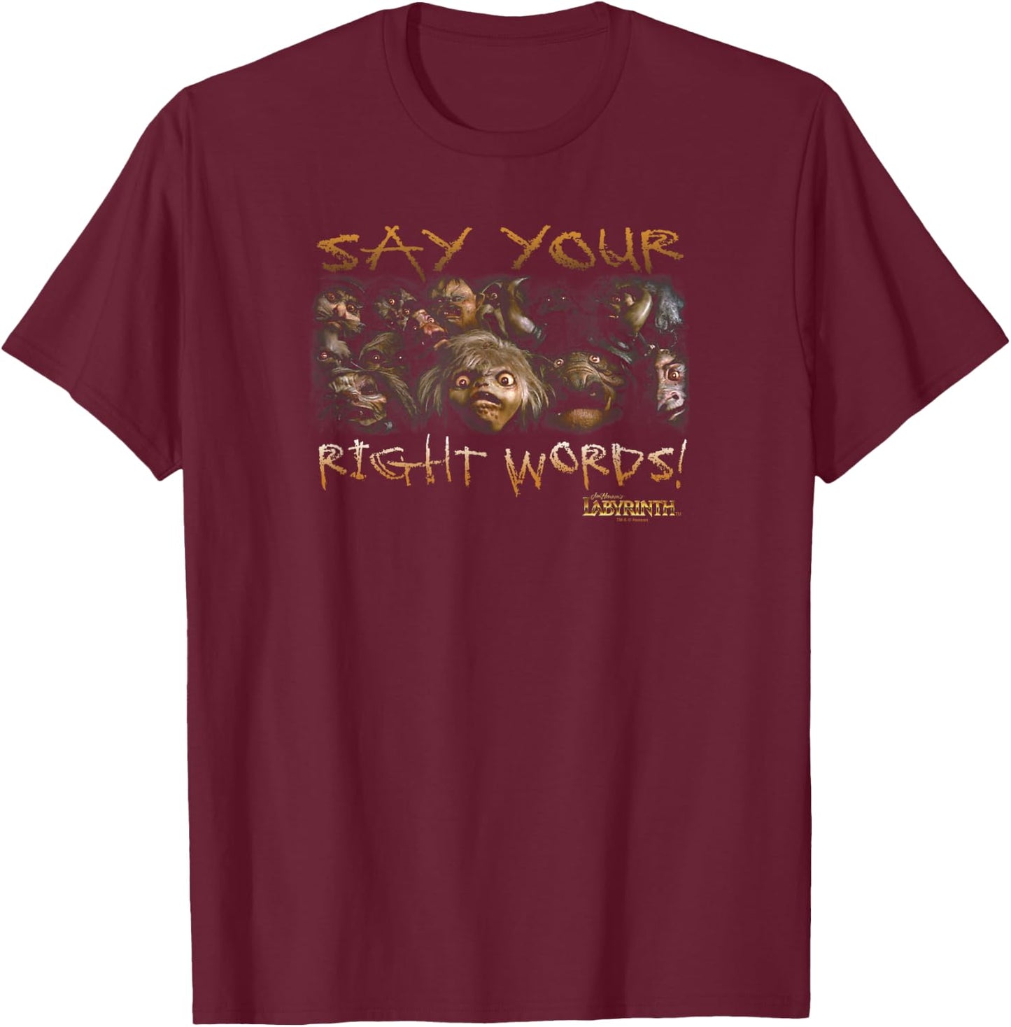Labyrinth Say Your Right Words Small T-Shirt - T-Shirt | Maroon
