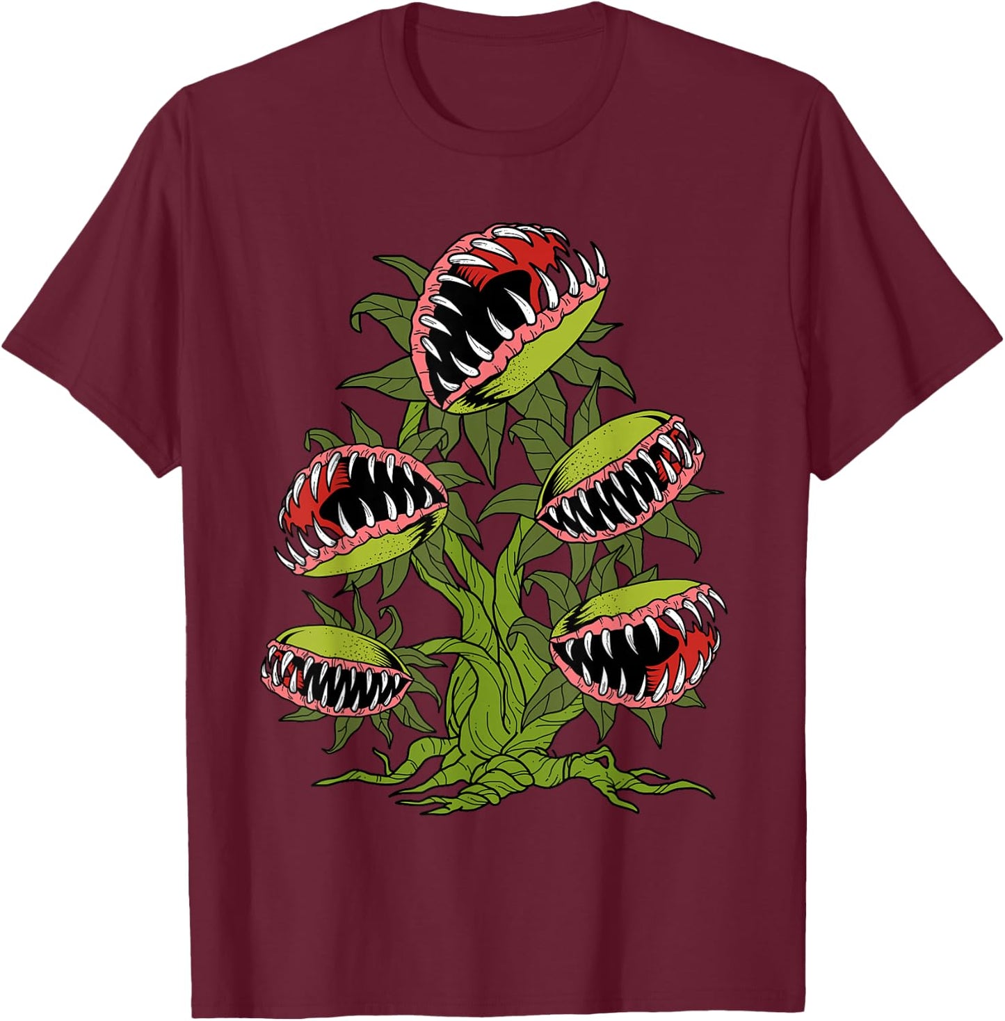 Venus Fly Trap Shirt Men Women Monster Carnivorous Plants T-Shirt - T-Shirt | Maroon