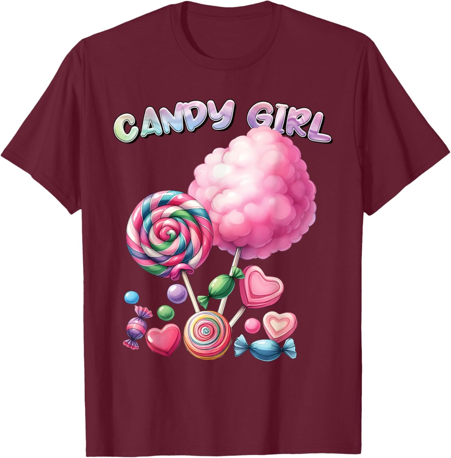 Candy Girls Dress Halloween Costume Girls Treat Lover T-Shirt - T-Shirt | Maroon
