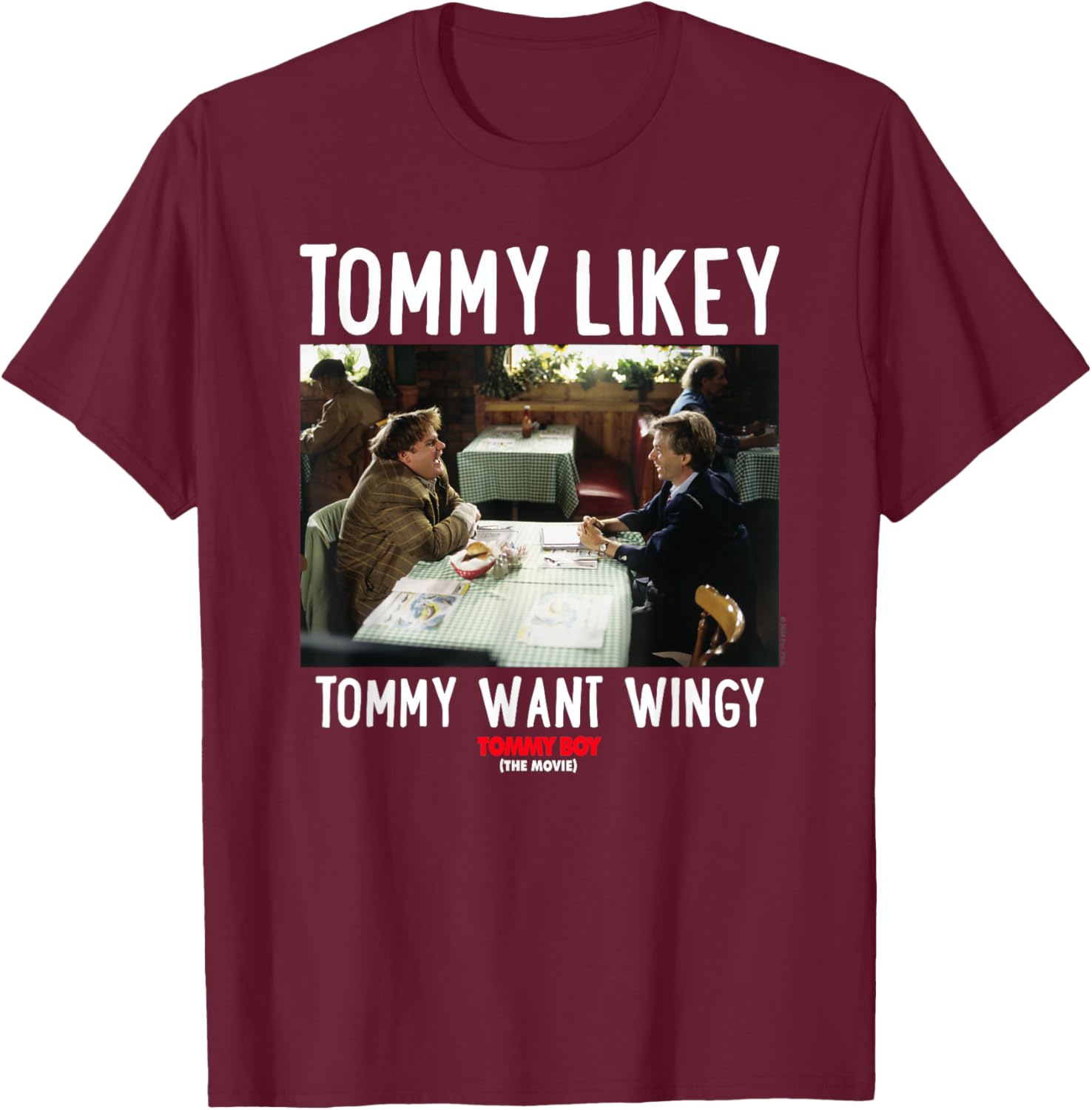Tommy Boy Tommy Likey , Small, Black T-Shirt - T-Shirt | Maroon