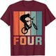 4th Birthday Retro BMX Bicycle Bike Boys Kids 4 Years Old T-Shirt - T-Shirt | Maroon