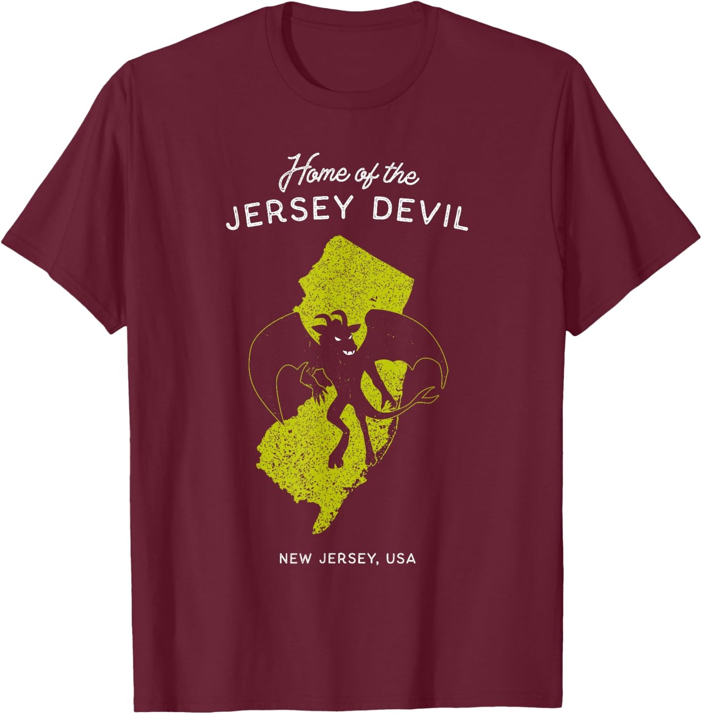 Home of the Jersey Devil - New Jersey, USA T-Shirt - T-Shirt | Maroon