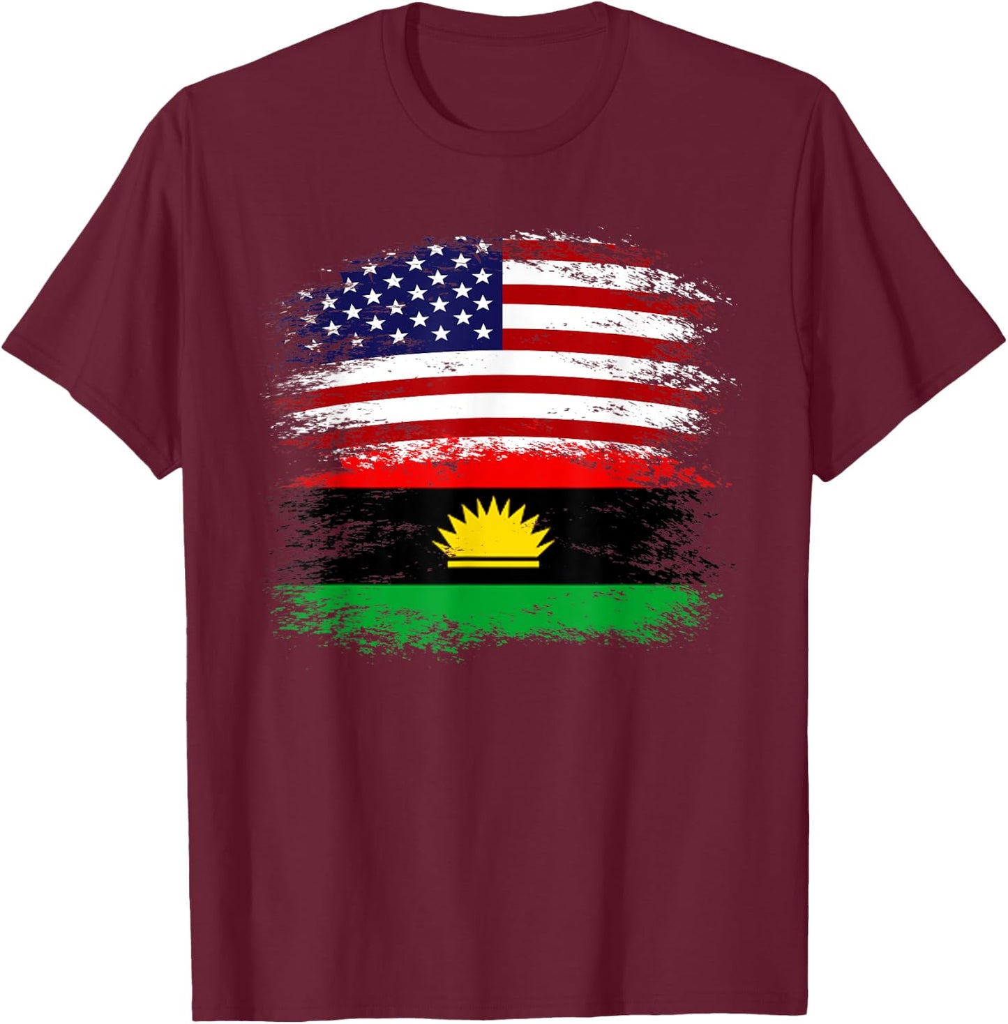 Biafra American Flag Vintage Retro Gift T-Shirt - T-Shirt | Maroon