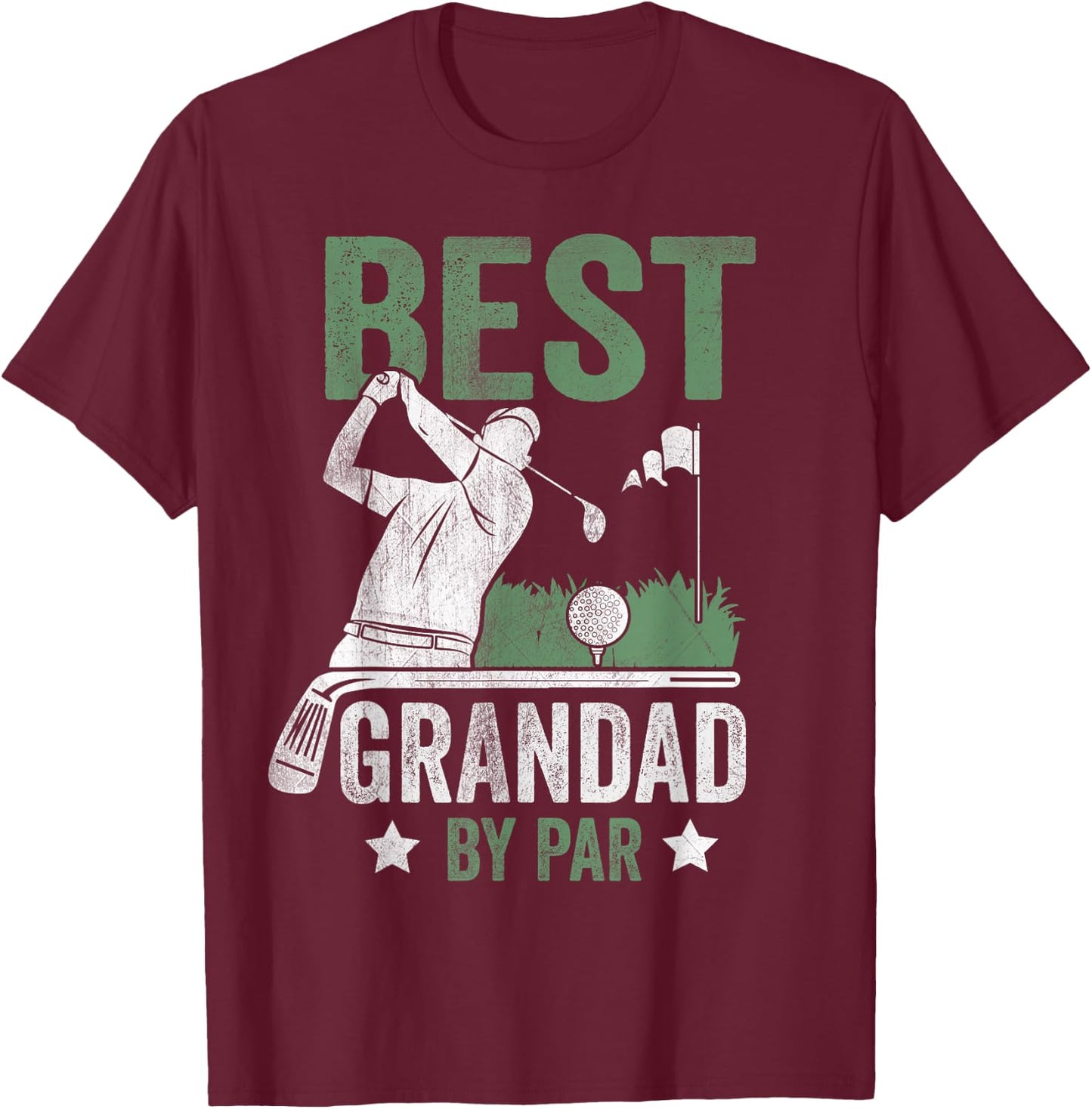 Best Grandad By Par Father's Day Golf Gift T-Shirt - T-Shirt | Maroon