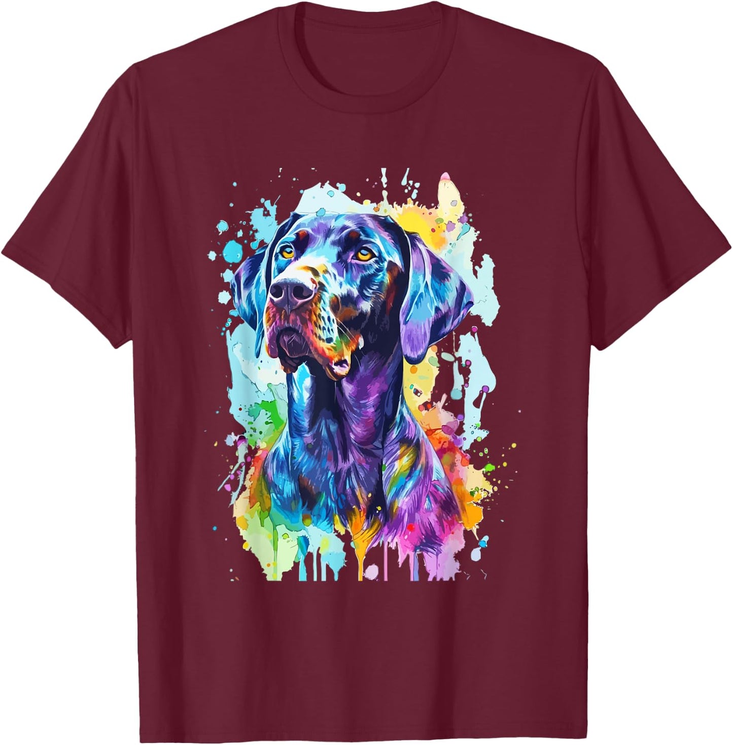 German Shorthaired Pointer Lovers Pop Art German Pointer T-Shirt - T-Shirt | Maroon