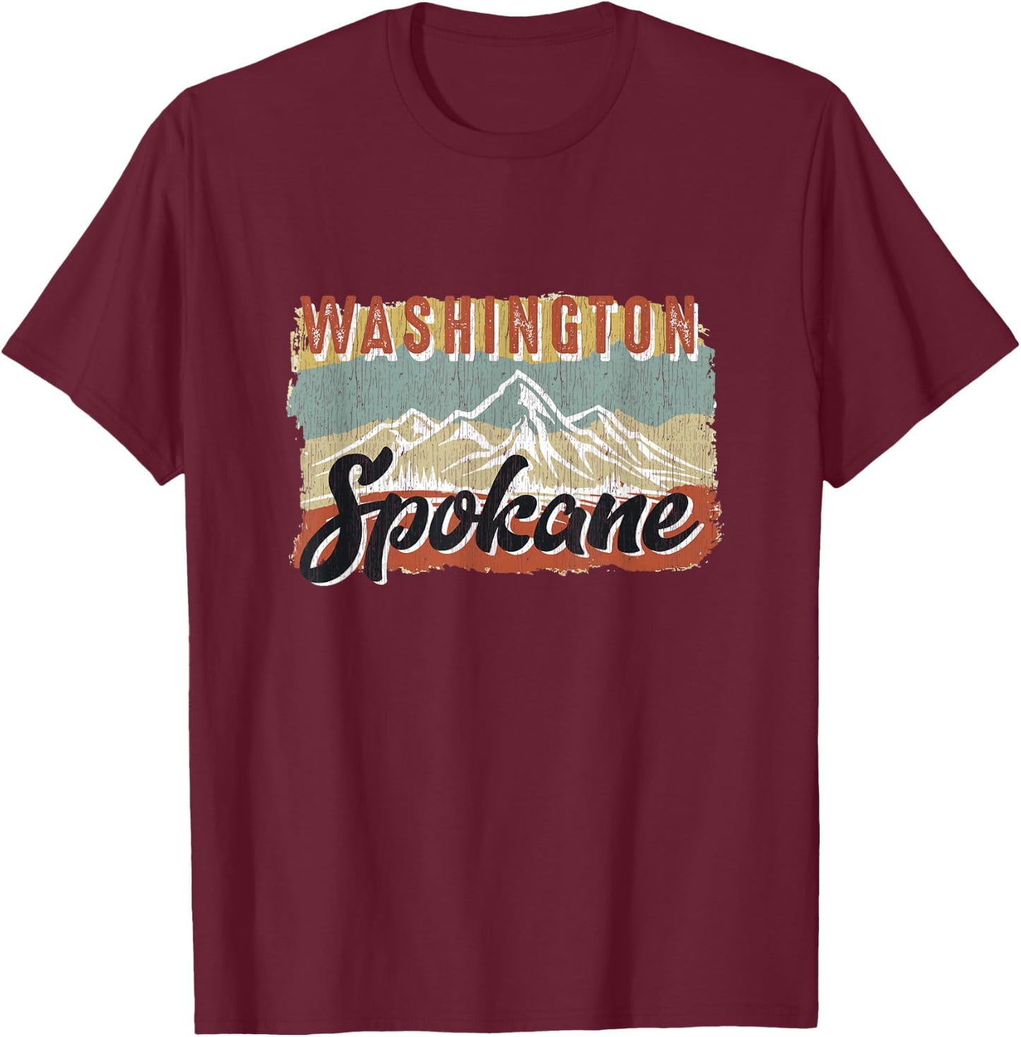 Vintage Spokane Washington T-Shirt - T-Shirt | Maroon