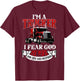 Trucker Gifts Tractor Trailer 18 Wheeler Design On Back T-Shirt - T-Shirt | Maroon