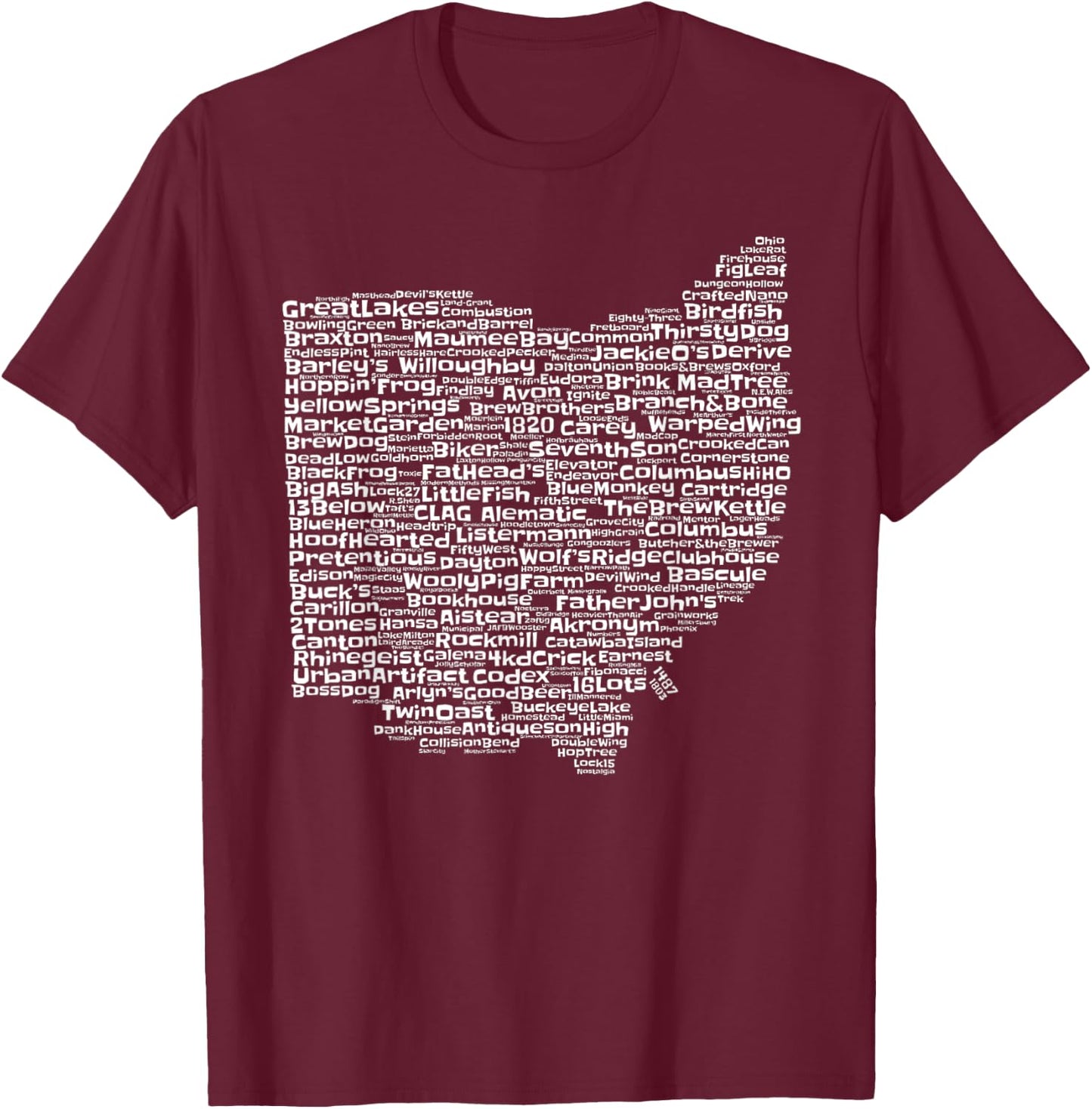 Drink Local Ohio Breweries T-Shirt - T-Shirt | Maroon