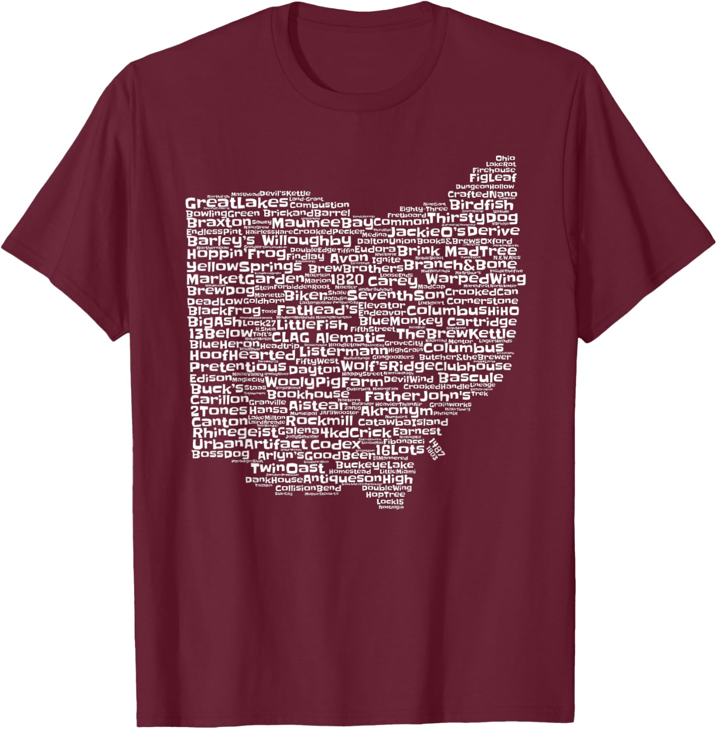 Drink Local Ohio Breweries T-Shirt - T-Shirt | Maroon