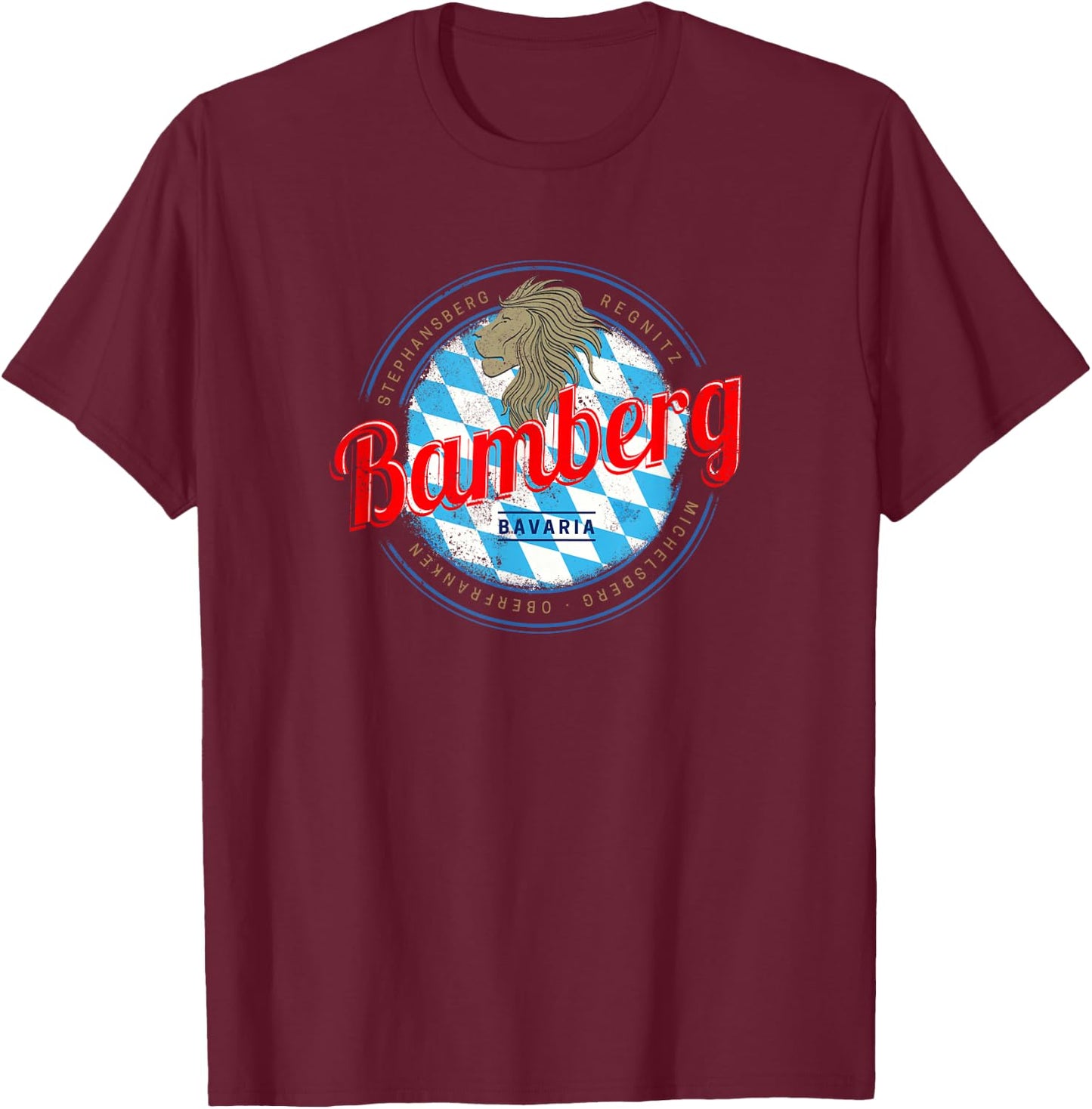 Bamberg Bavaria Upper Franconia Germany City Souvenir T-Shirt - T-Shirt | Maroon