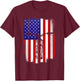 Mountain Biking American Flag Cycling USA Flag Mountain Bike Women Men T-Shirt - T-Shirt | Maroon