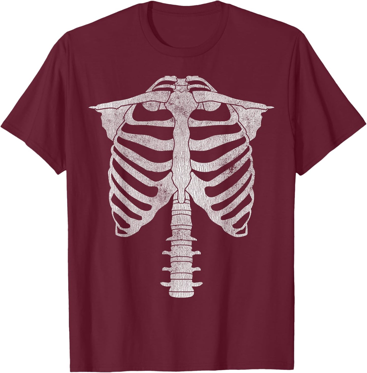 Skeleton Torso Rib Cage Halloween T-Shirt - T-Shirt | Maroon