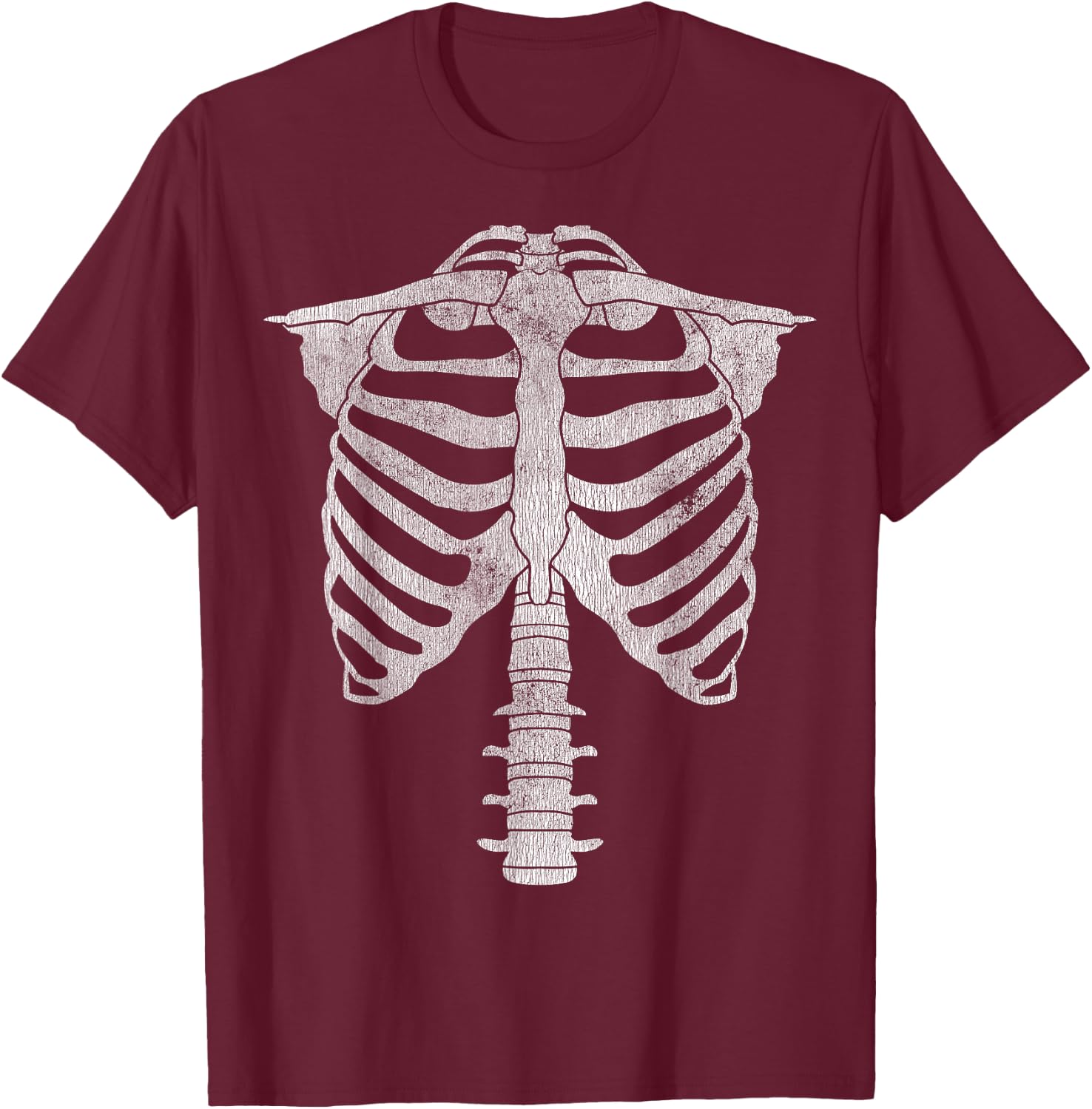 Skeleton Torso Rib Cage Halloween T-Shirt - T-Shirt | Maroon