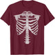Skeleton Torso Rib Cage Halloween T-Shirt - T-Shirt | Maroon