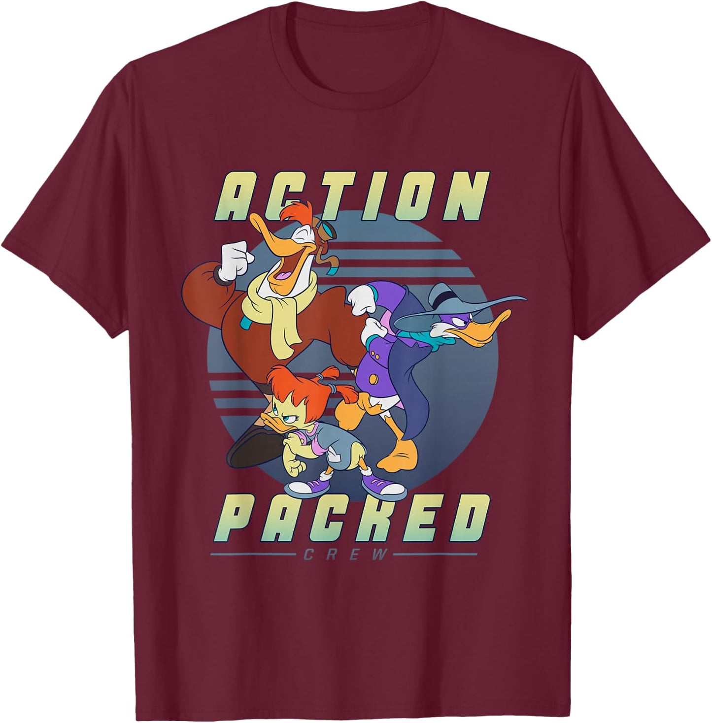 Disney Darkwing Duck Action Packed Crew T-Shirt - T-Shirt | Maroon