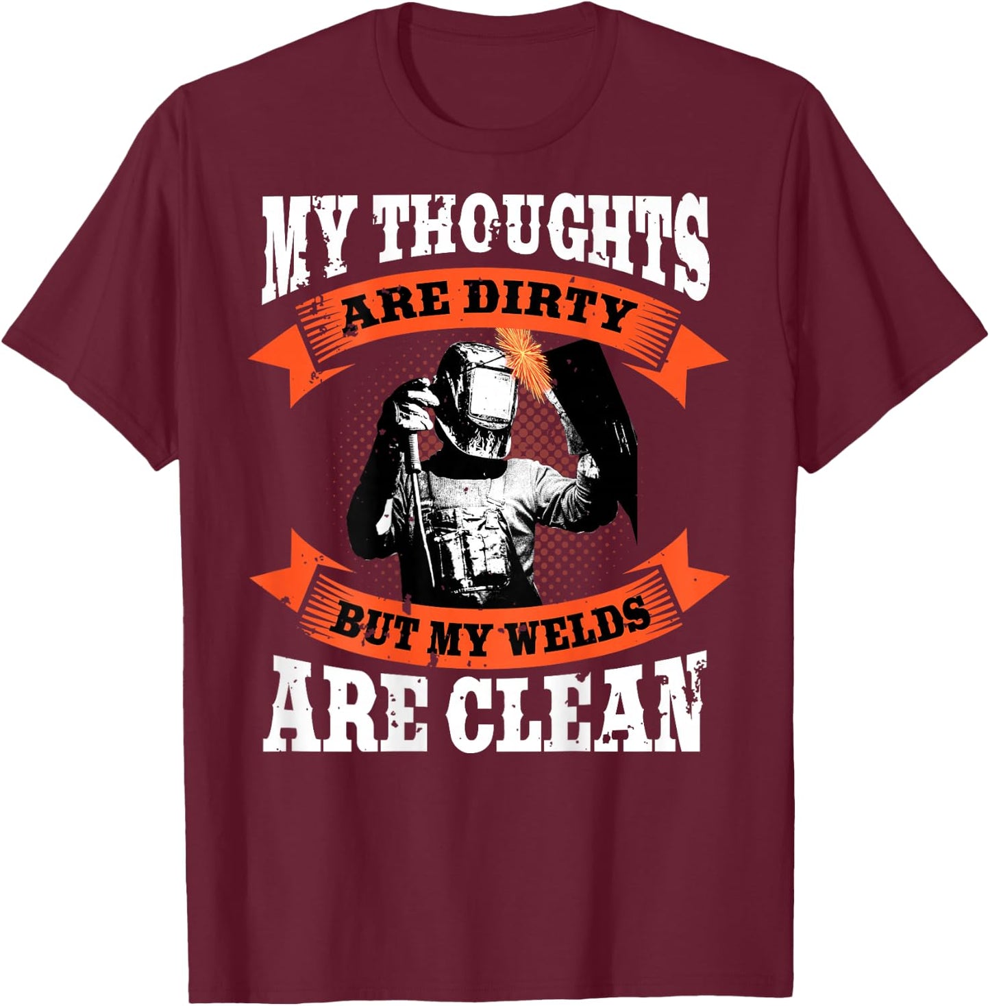 Welder Funny Welding Image On Back of Shirt T-Shirt - T-Shirt | Maroon