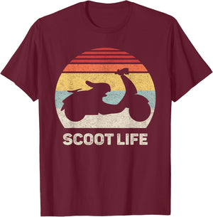 Retro Scoot Life Scooter Shirt Funny Vintage Moped T-Shirt - T-Shirt | Maroon