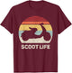 Retro Scoot Life Scooter Shirt Funny Vintage Moped T-Shirt - T-Shirt | Maroon