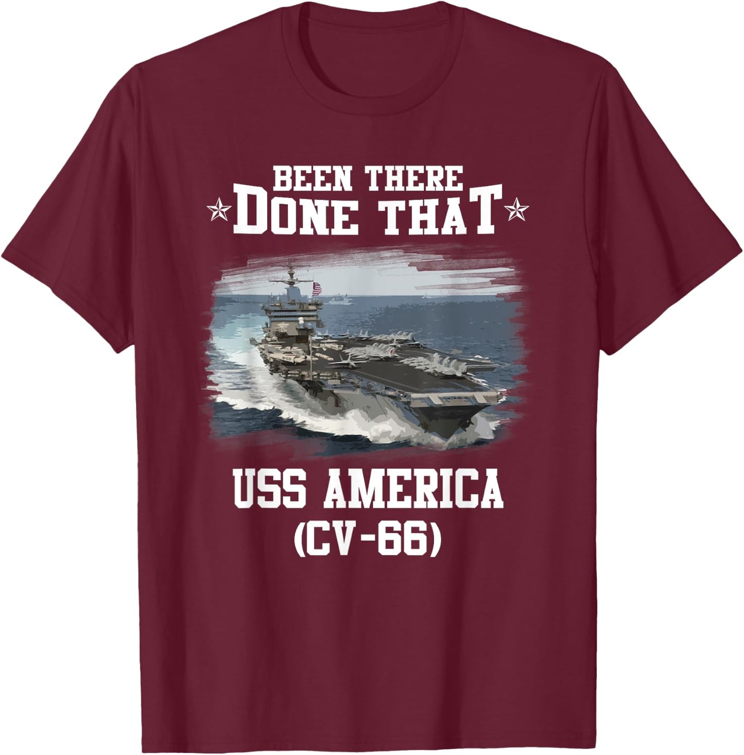 USS America CV-66 Veterans Day Father Day Gift T-Shirt - T-Shirt | Maroon