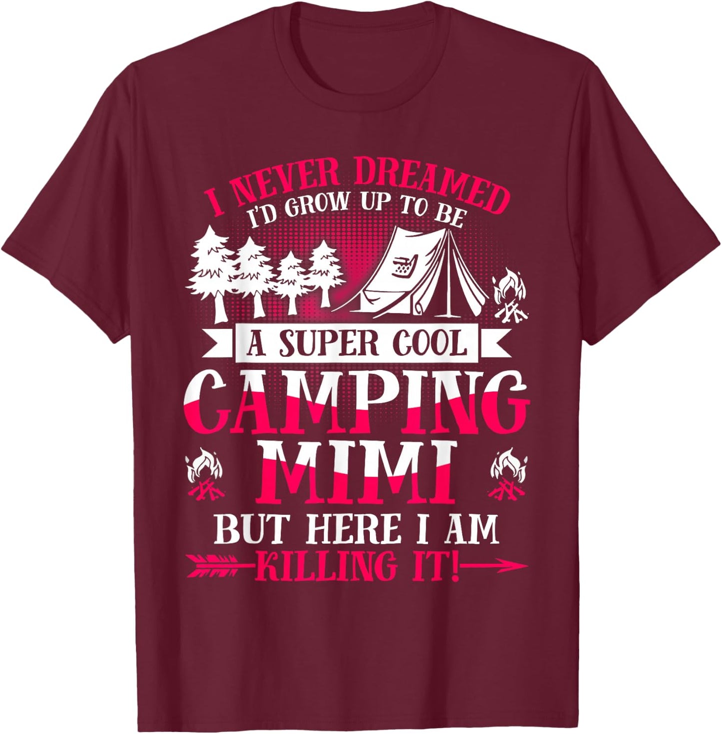Camping Mimi Supper Cool Mimi Summer Holiday T-Shirt - T-Shirt | Maroon