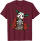 Calavera Chihuahua Playful Colorful Cute Dia De Los Muertos Women Kids T-Shirt - T-Shirt | Maroon
